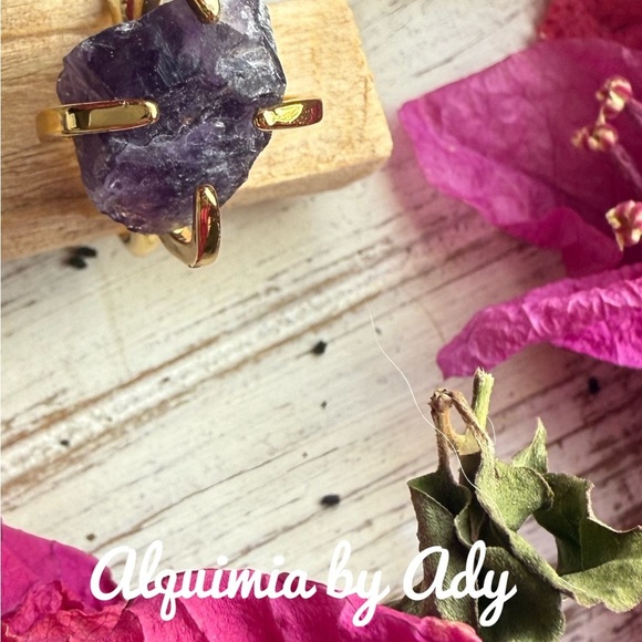 Alquimia Gold and Purple Ring Exquisite Jewelry - Picture 2 of 2